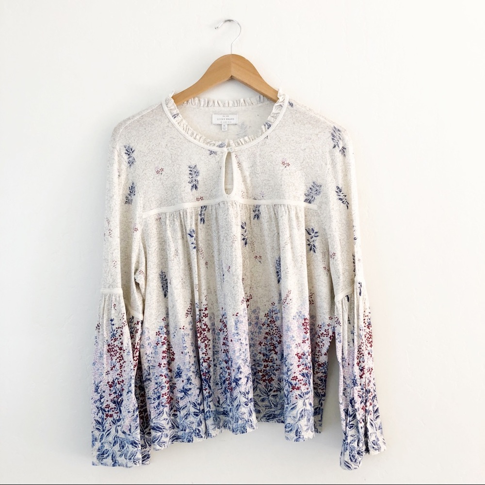 Lucky Brand Floral Bell sleeve Blouse
